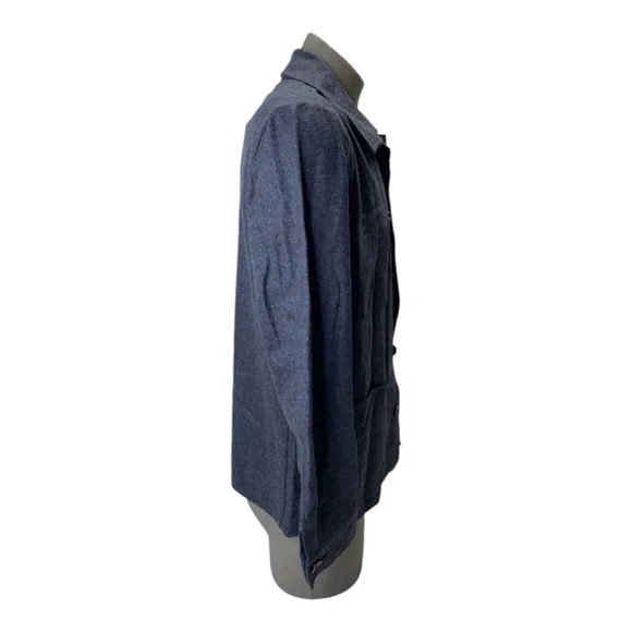 NEW ALAN PAINE Men's US M Richmond Wool Blend Knitted Shacket Shirt Jacket Navy - Picture 2 of 7